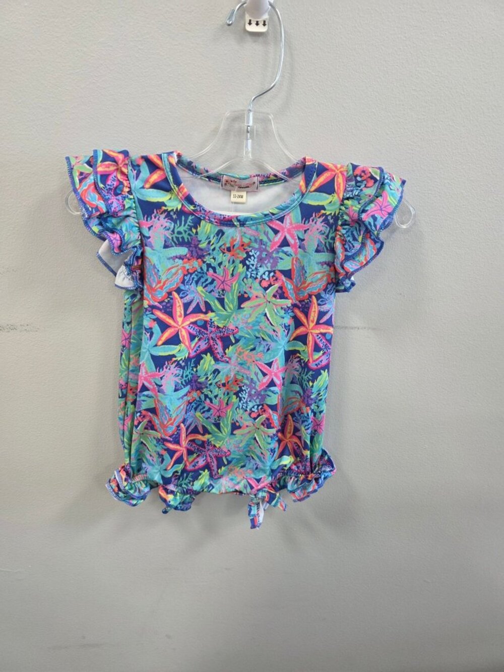 Starfish Coral Summer Girls Romper